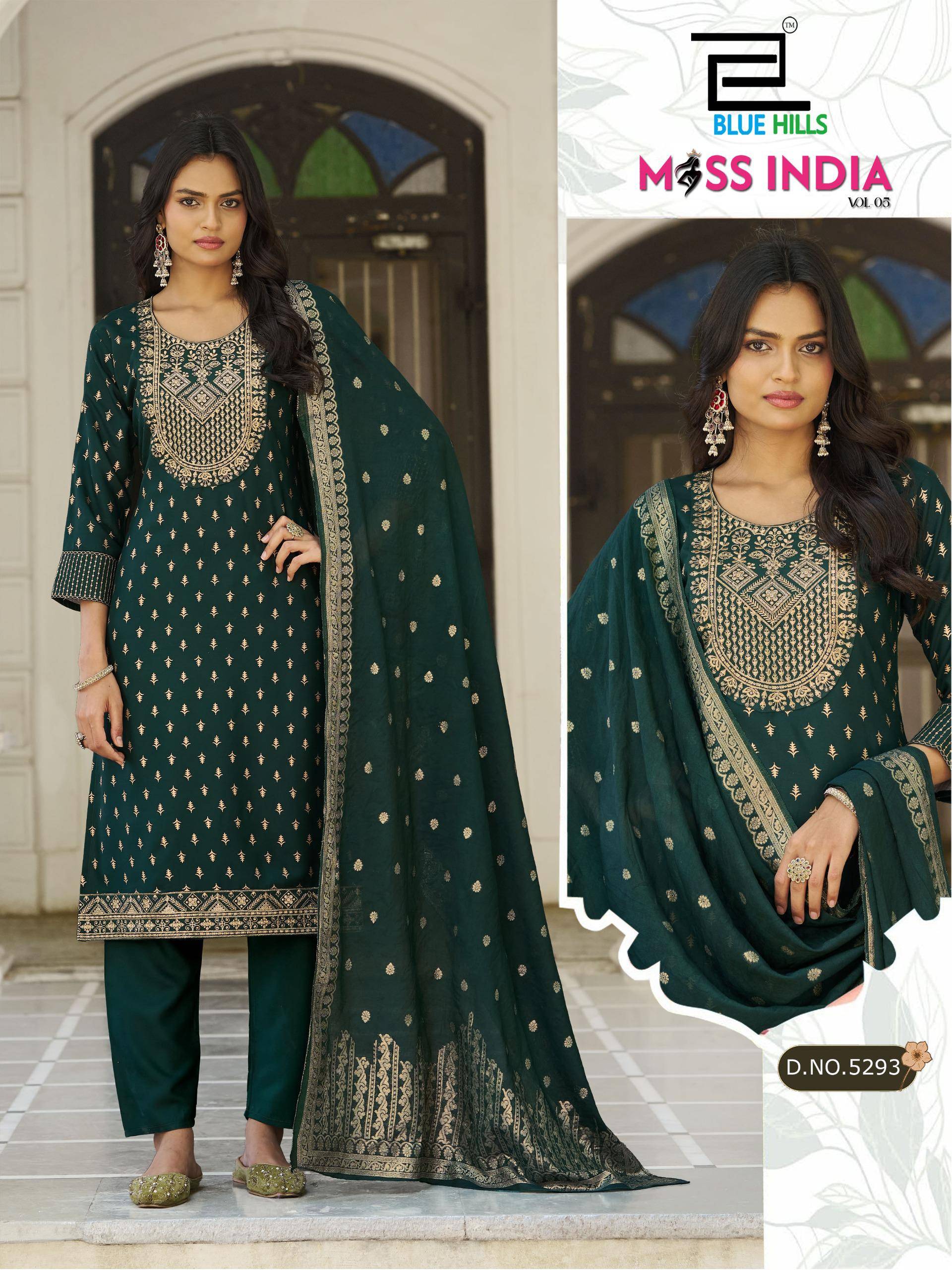 MISS INDIA VOL 5 By BLUE HULLS 5291 TO 5296 Beautiful Festive Suits Stylish Colorful Fancy Casual Wear & Ethnic Wear RAYON  14KG Dresses At Wholesale Price